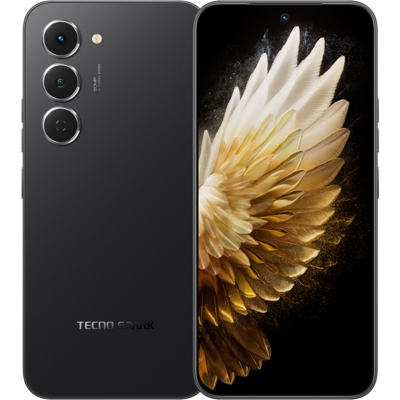 TECNO Spark 40 Pro Ink Black smartphone front and back product image
